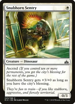 MTG Snubhorn Sentry Rivals of Ixalan 23/196 Regular Common X4 - Image 1