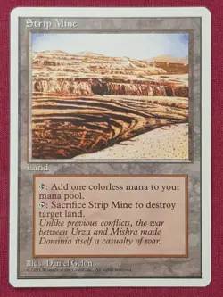 Magic The Gathering 4TH EDITION STRIP MINE land card MTG FOURTH - Image 1