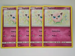POKEMON 4 X JIGGLYPUFF 41/68 HIDDEN FATES COMMON NEAR MINT - Image 1