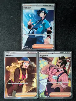 2022/2023 Pokemon Assorted Lots Of 3 FALKNER/ WORKER/ SAGUARO - Image 1