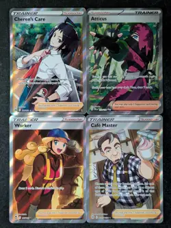 2023/2025 Pokemon Assorted Lots Of 4 CHEREN'S CARE/ ATTICUS/ WORKER/ CAFE MASTER - Image 1