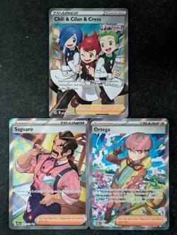 2021/2023 Pokemon Assorted Lots Of 3 CHILI & CILAN & CRESS/ SAGUARO/ORTEGA - Image 1