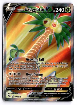 Alolan Exeggutor V (Full Art) Ultra Rare Pokemon GO 071/078 NM - Image 1