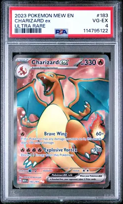 2023 POKEMON MEW EN-151 ULTRA RARE #183 CHARIZARD EX PSA 4 - Image 1