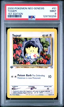 2000 POKEMON NEO GENESIS 1ST ED #51 TOGEPI PSA 9 - Image 1
