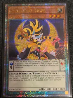 Yugioh Lunalight Tiger RA04-EN020 Quarter Century Secret Rare NM 1st Edition - Image 1