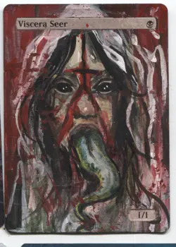 Viscera Seer MTG Altered art MAGIC Hand Painted Card Commander - Image 1