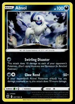 Absol 097/189 Miscellaneous Cards & Products Rare Cosmos Holo - Image 1