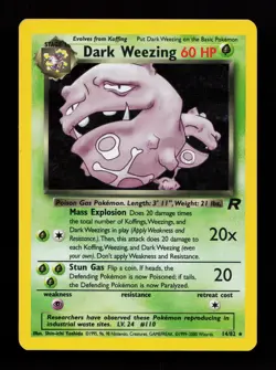 Dark Weezing 14/82 Holo Rare Team Rocket Pokemon Card - Image 1