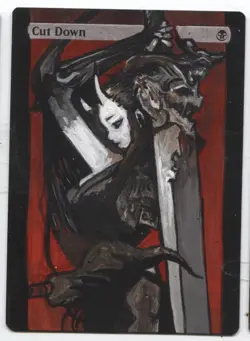 Cut Down MTG Altered art MAGIC Hand Painted Card Commander - Image 1
