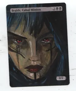 Braids, Cabal Minion MTG Altered art MAGIC Hand Painted Card Commander - Image 1