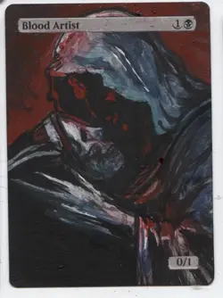 Blood Artist MTG Altered art MAGIC Hand Painted Card Commander - Image 1