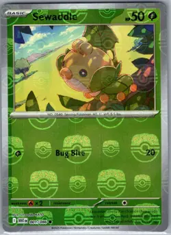 Sewaddle (Master Ball) 001/086 SV: White Flare - Pokemon Card - NM - Image 1