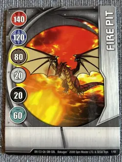 Bakugan:Battle Brawlers B1 |Fire PIT🥈Silver Gate Card |1/48 - Image 2