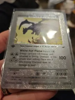 Shining Charizard Silver Foil Fan Art Vinyl Collector Pokemon Card - Image 3