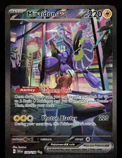 Miraidon ex 244/198 SIR Scarlet & Violet Base Set Pokemon Card Small Dent - Image 1