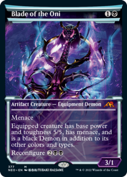 Light Play x 1 Blade of the Oni - Foil - Showcase Kamigawa: Neon Dynasty Variant - Image 1