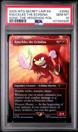 Knuckles the Echidna (Rainbow Foil) Secret Lair Drop Foil MTG PSA 10 - Image 1