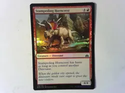 Foil Stampeding Horncrest Rivals of Ixalan - Magic the Gathering Mtg Red - Image 1