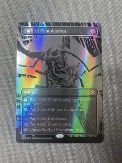 Staff of Compleation (Oil Slick Raised Foil) Phyrexia: All Will Be One Foil - Image 3