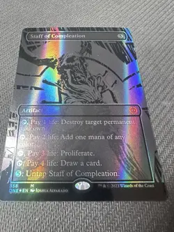 Staff of Compleation (Oil Slick Raised Foil) Phyrexia: All Will Be One Foil - Image 4