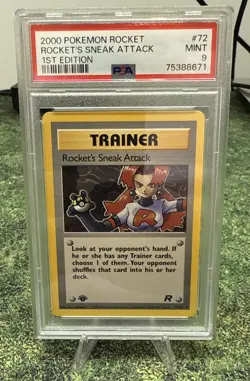 2000 POKEMON ROCKET | 1ST EDITION #16 ROCKET'S SNEAK ATTACK | PSA 9 - Image 1