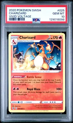 Pokemon Charizard Vivid Voltage NON Holo Rare #025 PSA 10 Gem Mint - Image 1