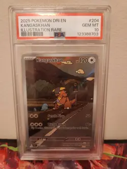 2025 POKEMON DRI EN DESTINED RIVALS ILLUSTRATION RARE #204 KANGASKHAN PSA 10 - Image 1