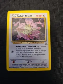 Pokemon TCG Team Rocket's Meowth Black Star Promo 18 WoTC Non-Holo NM - Image 1
