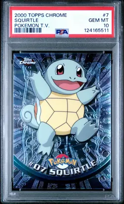 2000 TOPPS CHROME POKEMON T.V. #7 SQUIRTLE PSA 10 - Image 1