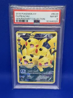 Pokemon 2016 XY Generations Radiant Collection Pikachu Full Art RC29/RC32 PSA 8 - Image 1