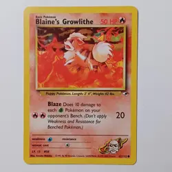 Blaine's Growlithe - 62/132 Gym Heroes Unlimited Common Pokemon - NM+ - Image 1