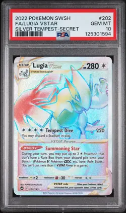 2022 POKEMON SWORD & SHIELD SILVER TEMPEST SECRET FULL ART/LUGIA VSTAR PSA 10 - Image 1