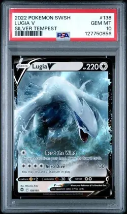 2022 POKEMON SWORD & SHIELD SILVER TEMPEST #138 LUGIA V PSA 10 - Image 1