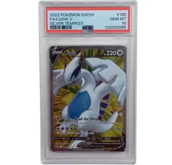 2022 POKEMON SWORD & SHIELD SILVER TEMPEST #185 FULL ART/LUGIA V PSA 10 - Image 1