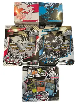 Pokemon Black Bolt & White Flare ETB + BINDER + POSTER Set of 5 - Image 1