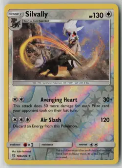 Silvally 184/236 Pokemon Unified Minds Rare Reverse Holo Light Play 1 - Image 1