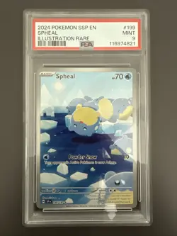 Spheal 199/191 Sv08: Surging Sparks Holo Pokemon TCG - PSA 9 Mint - Image 1
