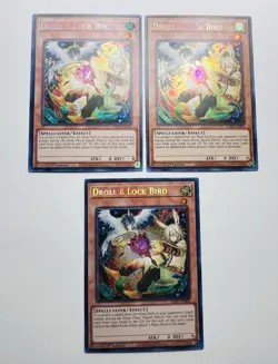 3x Droll & Lock Bird Alt Art Secret Rare RA02-EN006 Yugioh Tcg - Image 1