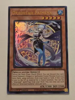 Dracotail Faimena JUSH-EN002 Ultra Rare Yugioh 1st Edition Justice Hunters Mint - Image 1