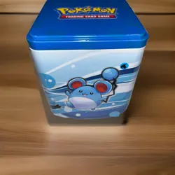 Pokemon Stacking Tin- Empty Trading Card Tin- Marill, Water Race Design - Image 1
