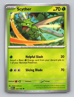 Scyther 123/165 Uncommon NM Pokemon 151 Card MEW EN English US Seller - Image 1