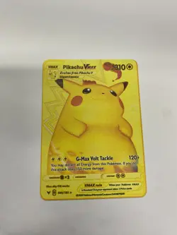 Pikachu Vmax Gold Metal Pokemon Card-Collectible Gift Display！Christmas GOOD!~L - Image 2