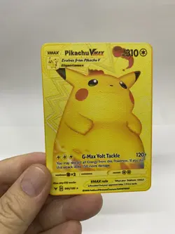 Pikachu Vmax Gold Metal Pokemon Card-Collectible Gift Display！Christmas GOOD!~L - Image 4