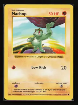 Machop 52/102 Common Base Set (Shadowless) Pokemon Card - Image 1