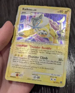 Swirl Raikou LV.42 16/132 -CRACKED ICE Holo RARE - Secret Wonders- POKEMON CARD - Image 3
