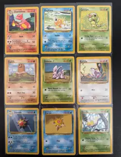 Pokemon Base Set Unlimited Non Holo Vintage Lot (9 Cards) LP - Image 1