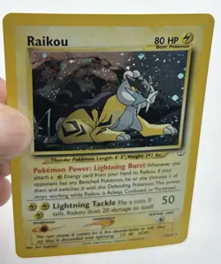 Pokemon TCG Neo Revelation Unlimited Card Raikou 13/64 Holo Rare LP - Image 2