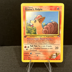Blaine's Vulpix 065/132 First Edition NM Gym Heroes Vintage Pokemon TCG Card - Image 1
