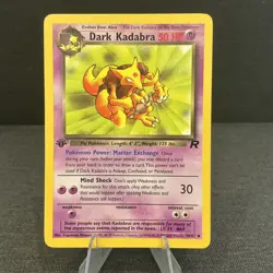 Dark Kadabra 39/82 1st Edition Team Rocket 2000 Vintage Pokemon TCG Card - Image 1